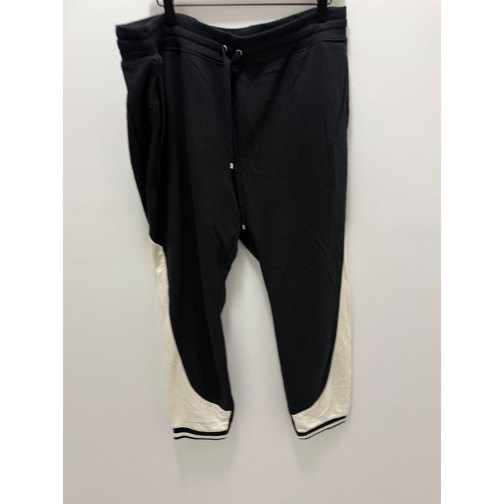 Lauren Ralph Lauren Black Cream Colorblock Jogger Sweatpants Womens 2X